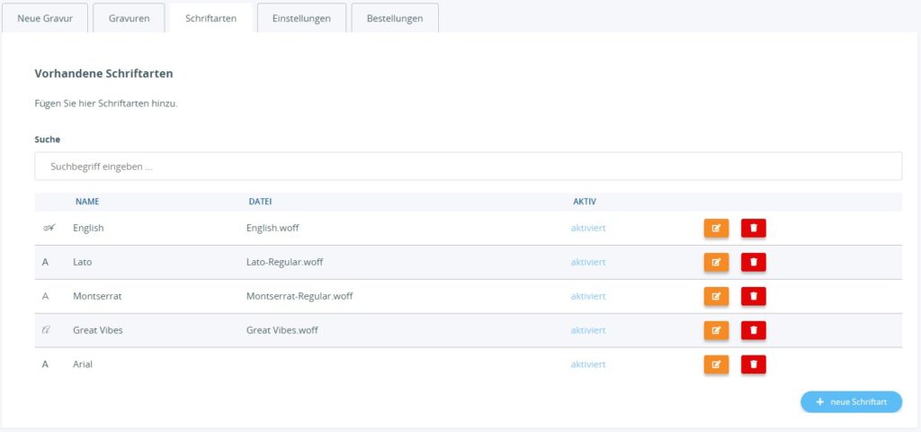 Schriftarten