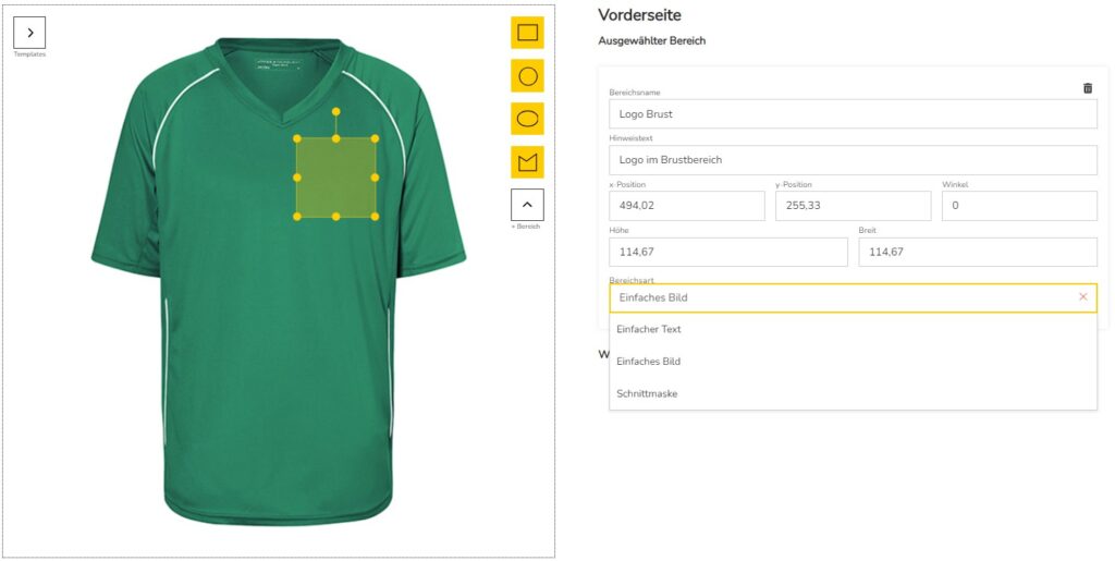 Bereiche bestimmen - Bereichsart