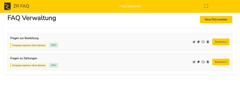 Überblick FAQs und FAQ erstellen