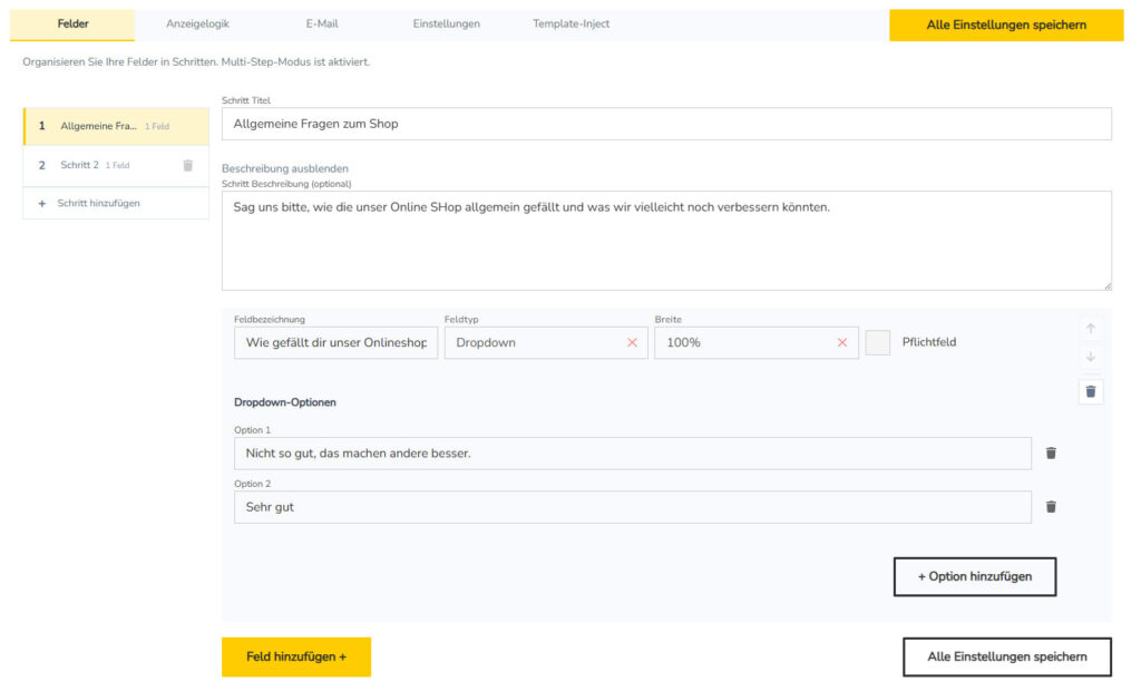 ZR Contact Form - Formular bearbeiten