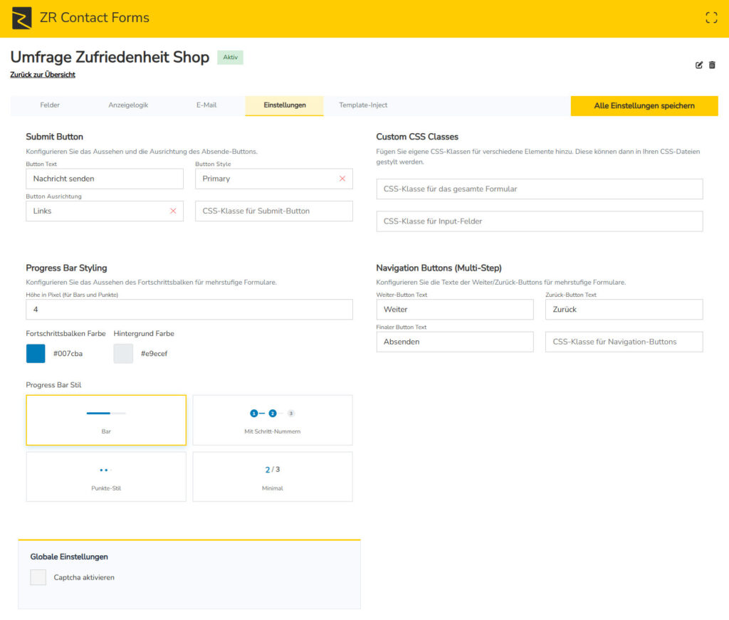 Optionen Mehrstufiges Formular für JTL Shop