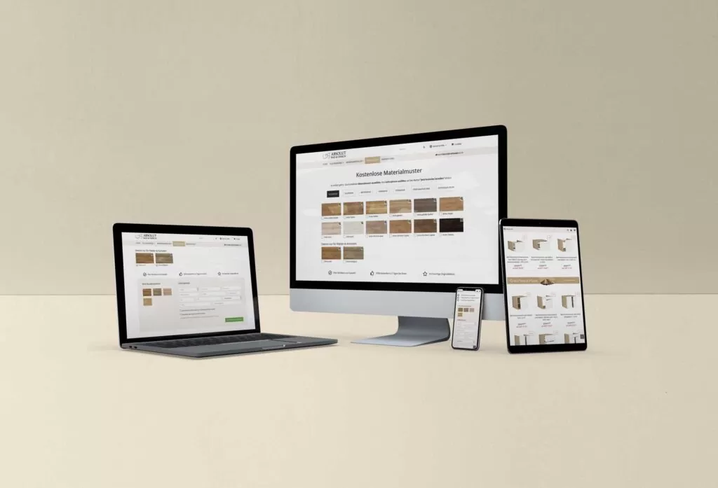 Oberfläche zur Musterbestellung